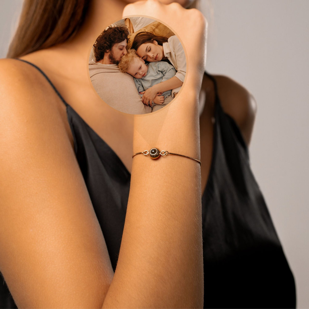 Bubble Personalized Photo Bracelet For Women - Personalized Gift For Woman - Custom Jewelry For Her - Custom Bracelet Picture - Personalised Photo Gift Bracelet Rose Gold Brother & Sisters
