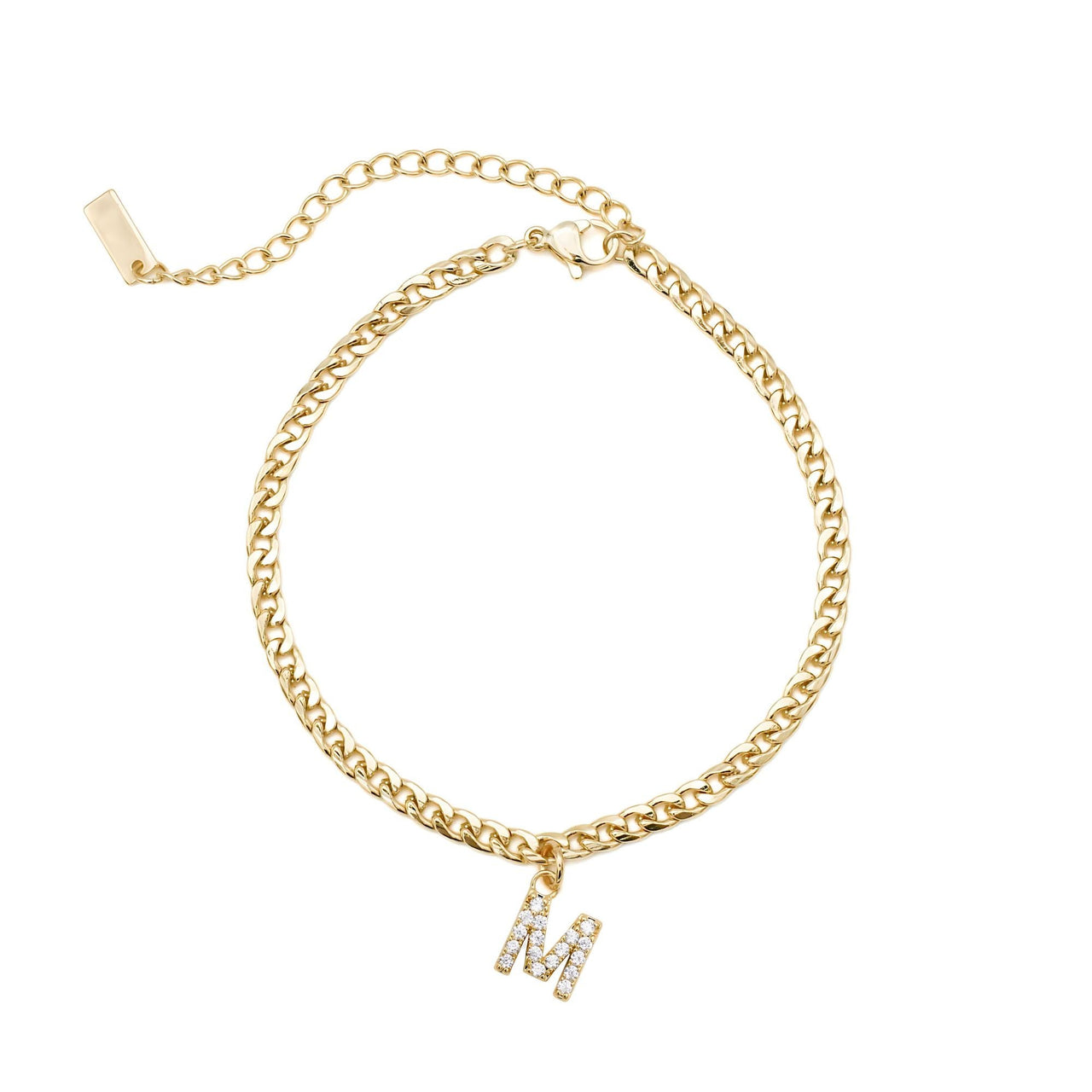 Gold Initial Anklet - Ankle Bracelet - Anklet for Women - Gold Leg Bracelet Anklet M Brother & Sisters