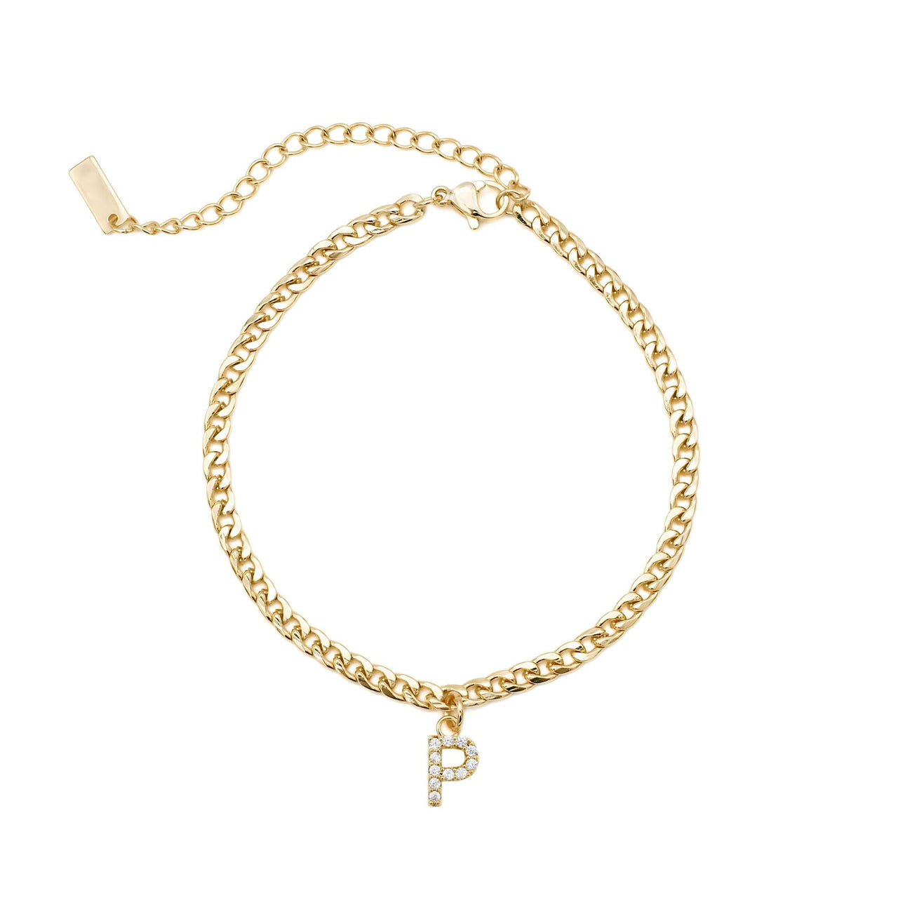 Gold Initial Anklet - Ankle Bracelet - Anklet for Women - Gold Leg Bracelet Anklet P Brother & Sisters