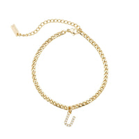 Thumbnail for Gold Initial Anklet - Ankle Bracelet - Anklet for Women - Gold Leg Bracelet Anklet U Brother & Sisters