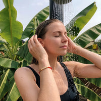Thumbnail for Red string bracelet — worn in the shower, waterproof, gold | SKU: lamour-g