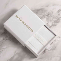 Thumbnail for Elegant packaging of Brother & Sisters Birth Flower Name Necklace in a luxurious white box.