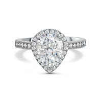 Thumbnail for Pear shaped engagement ring — product photo on a white background, silver | SKU: 505162-4.5-silver