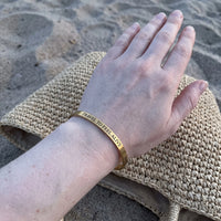 Thumbnail for Travel bracelet — worn, real size, gold | SKU: ttfa-g