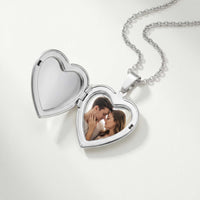Thumbnail for Scroll Heart Photo Locket Necklace