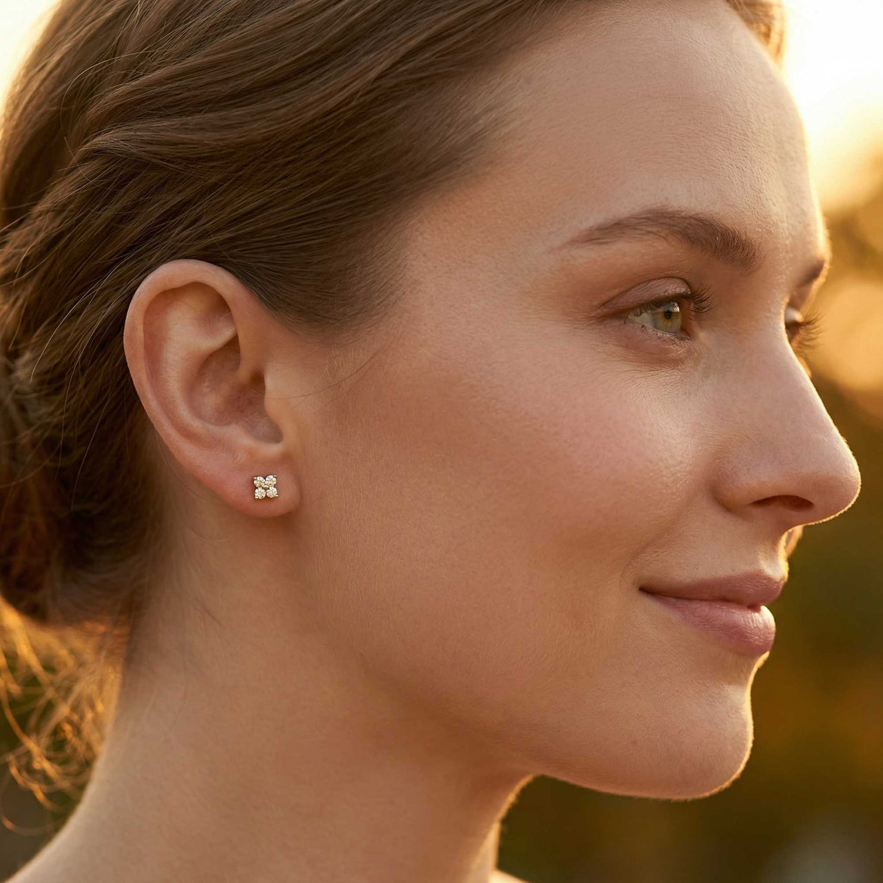 Crystal Flower Stud Earrings