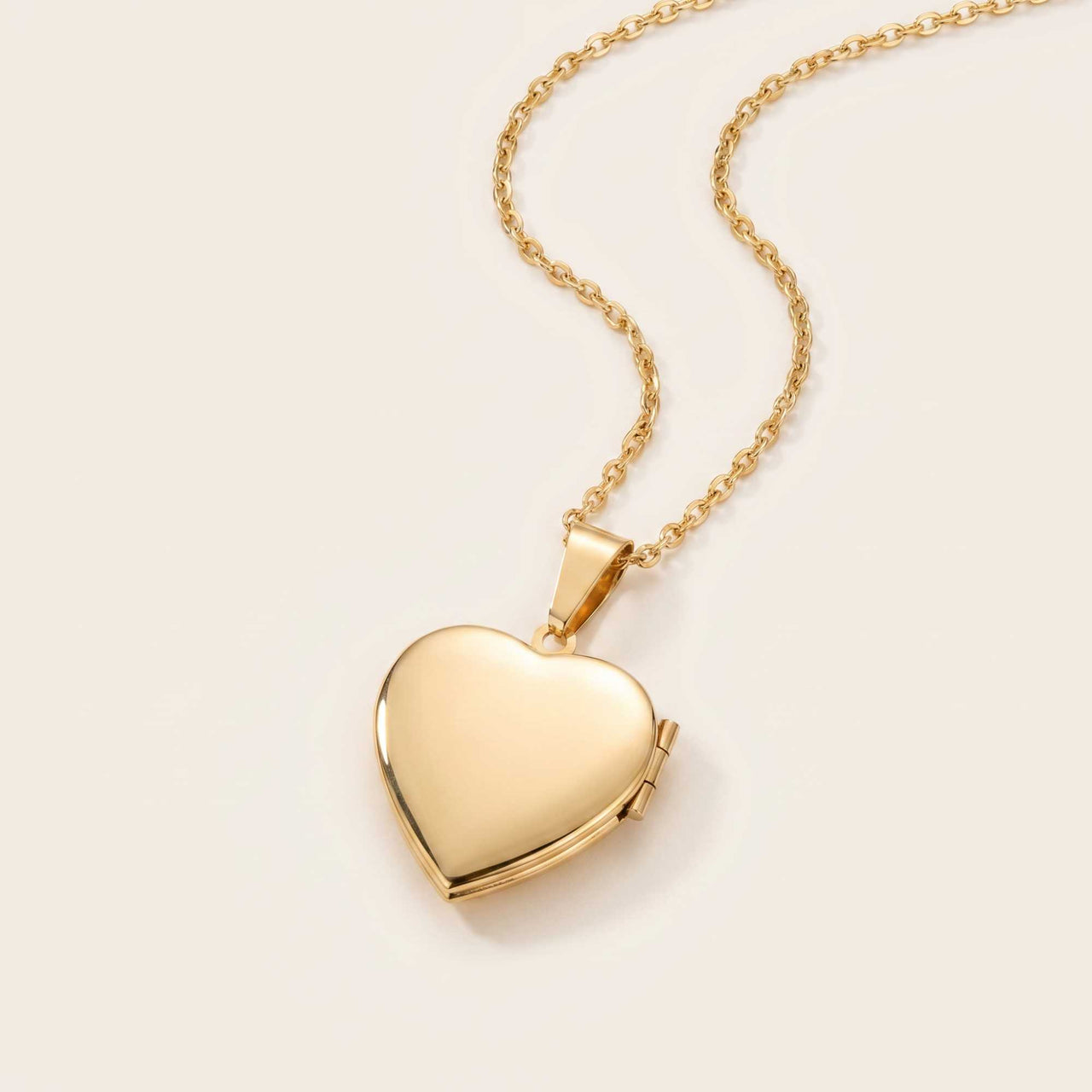 Crystal Heart Photo Locket Necklace