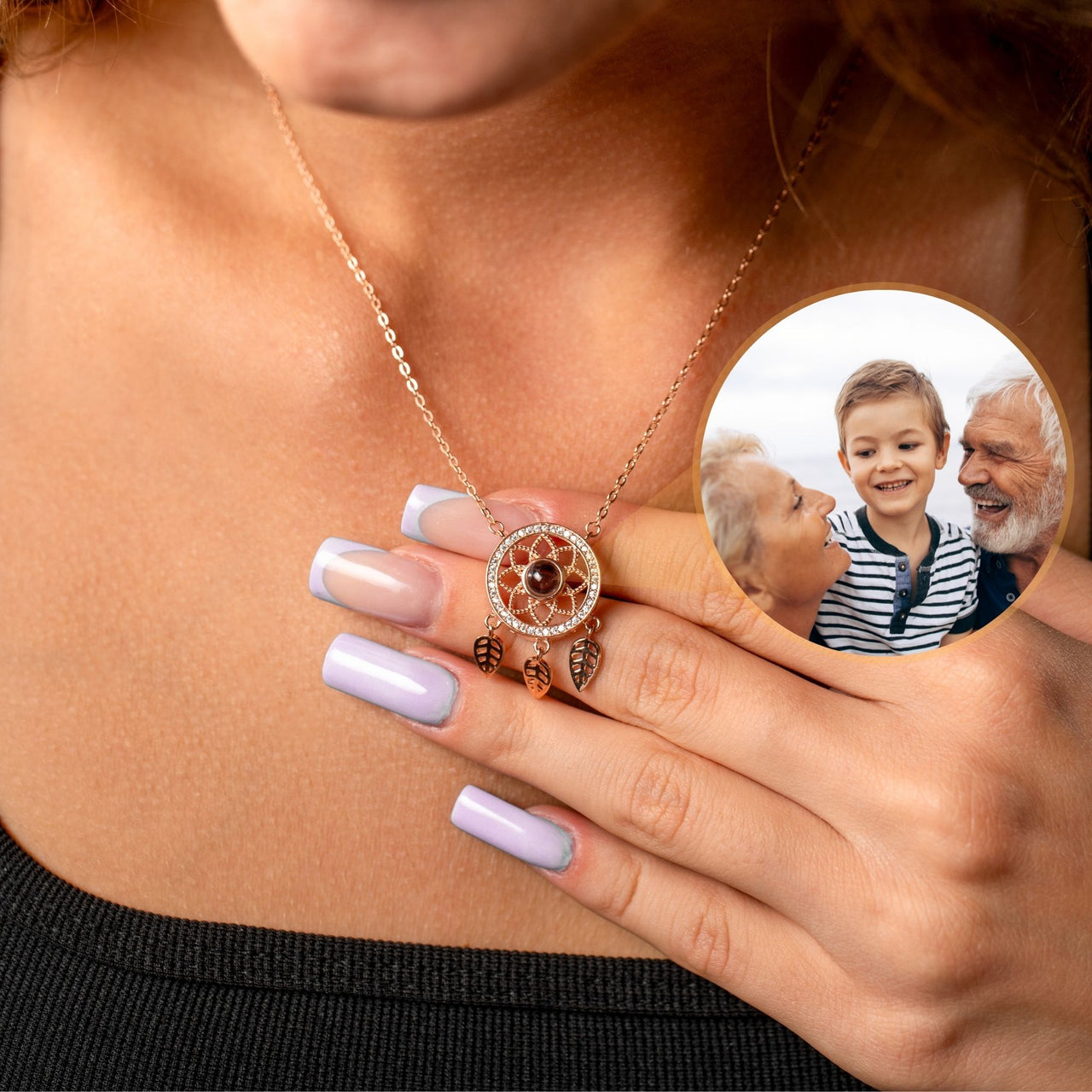 Dream Catcher Photo Necklace