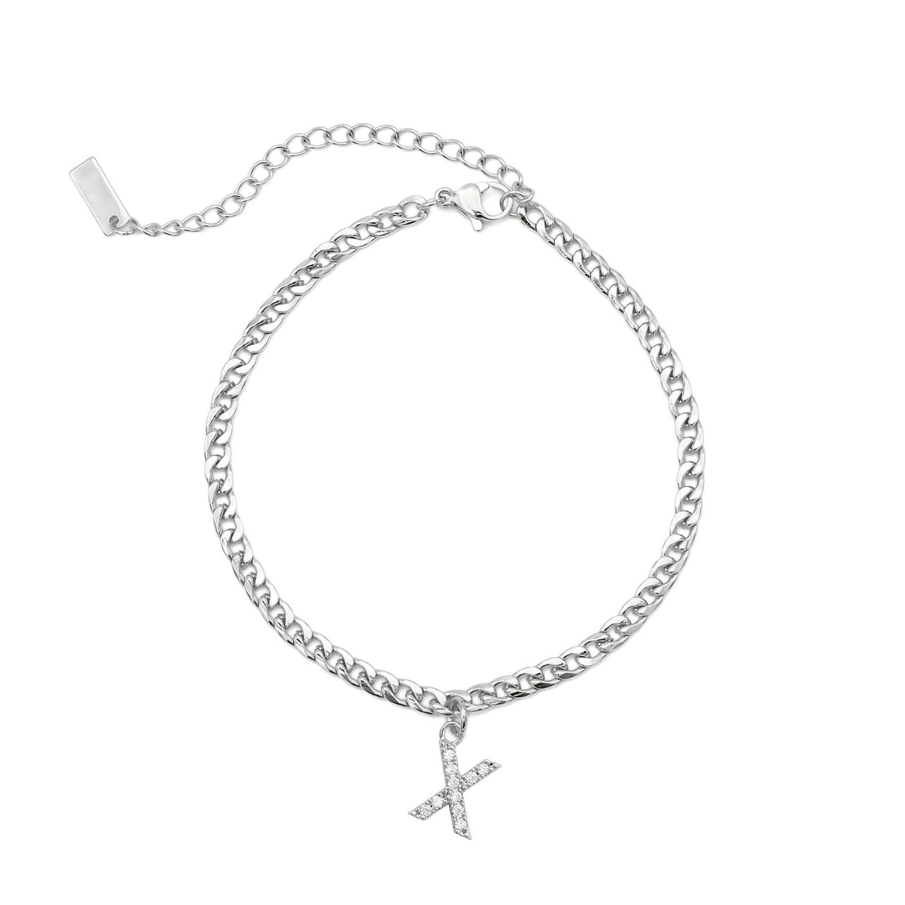 Bracelet Cheville Initiale en Argent