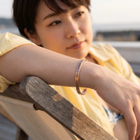 Thumbnail for Engraved bracelet — worn on a relaxed day, rose gold | SKU: btuvoy-rg