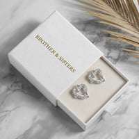 Thumbnail for Crystal heart earrings — in the gift box, silver | SKU: 4478648-platinum-plated-clear