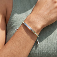 Thumbnail for Cord bracelet — close-up of the details, silver | SKU: lanature-wg