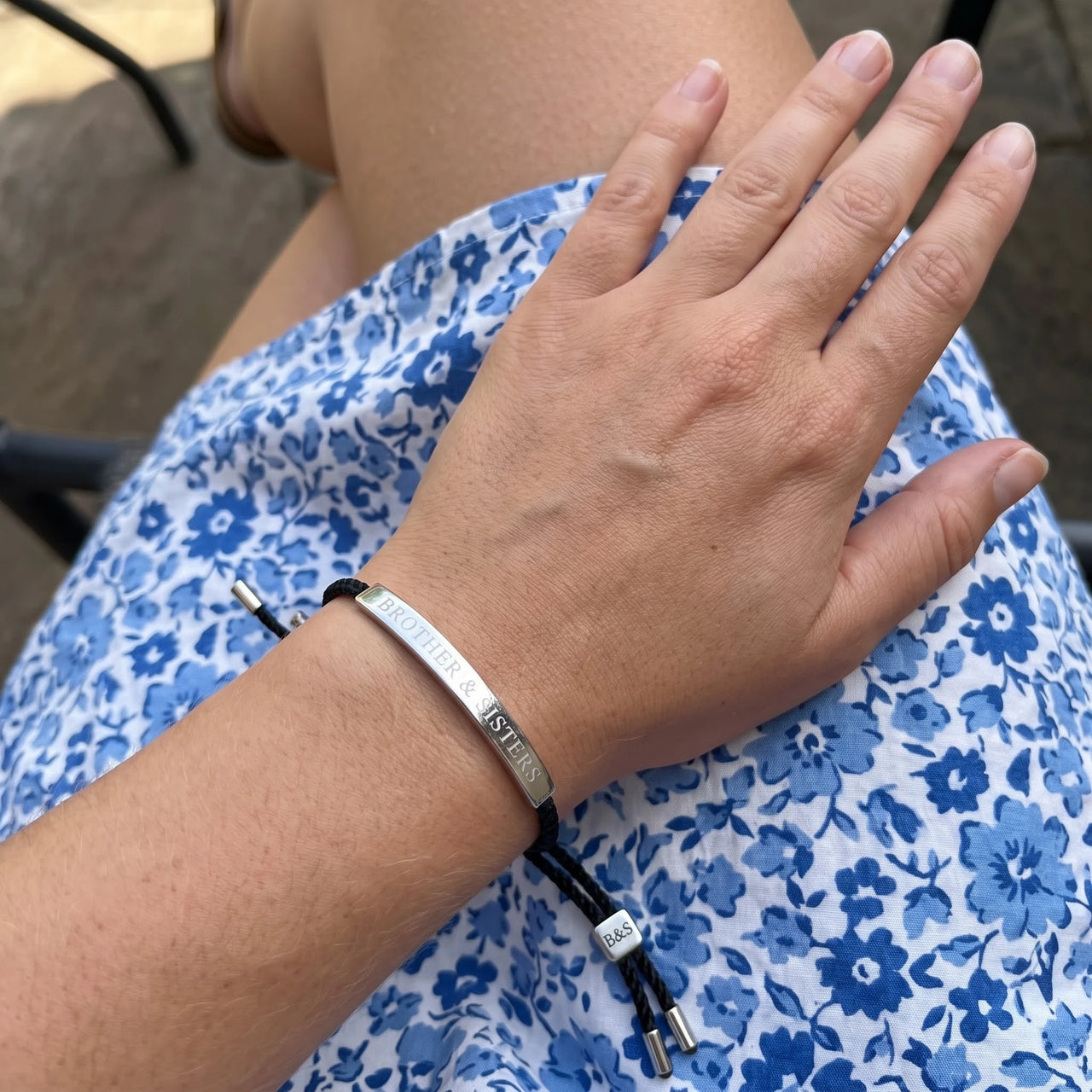 Braided bracelet — worn, real size, silver | SKU: lecaviar-wg