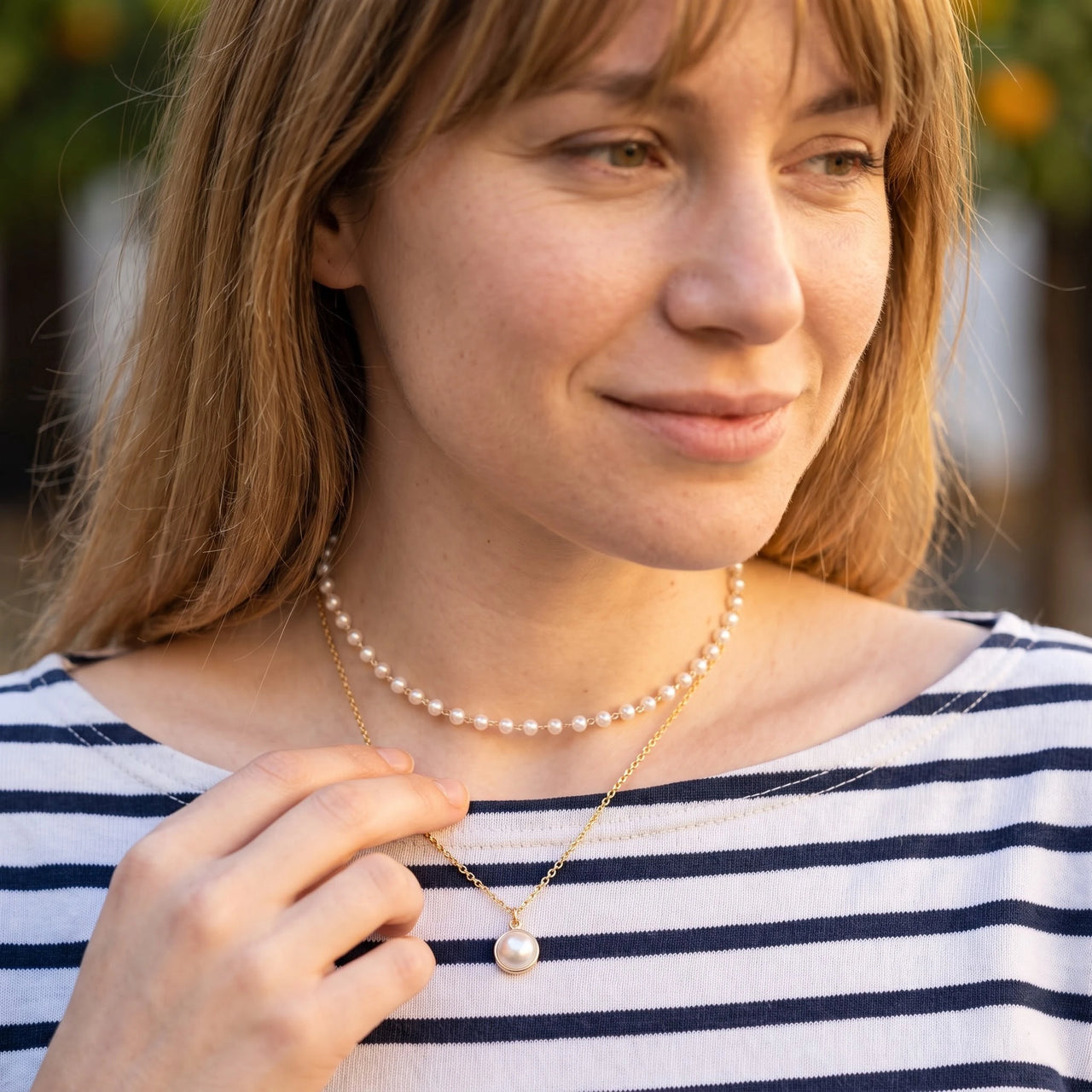 Dainty necklace — worn, everyday gesture, gold | SKU: lepure