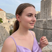 Thumbnail for Chain earrings — worn on a getaway, gold | SKU: lespendantes