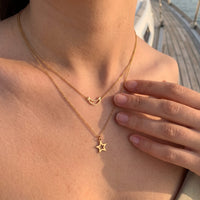 Thumbnail for Star necklace — worn, real size, gold | SKU: letoile-g