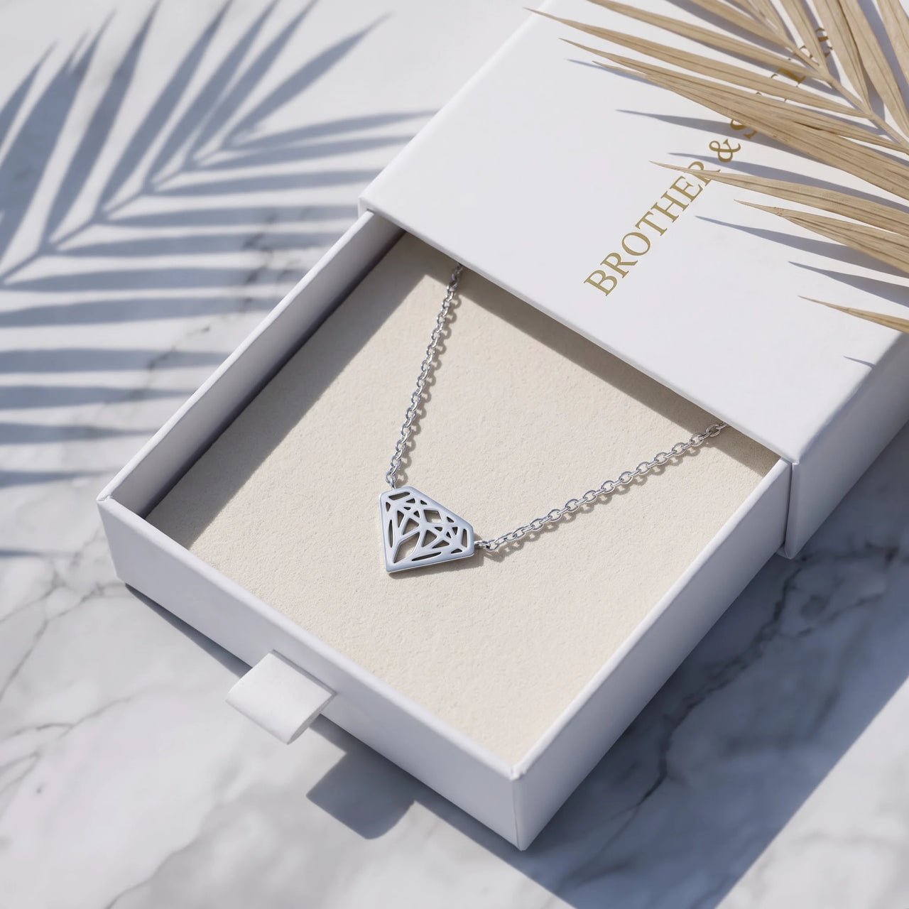 Layering necklace — in the gift box, silver | SKU: 12791388-white-gold