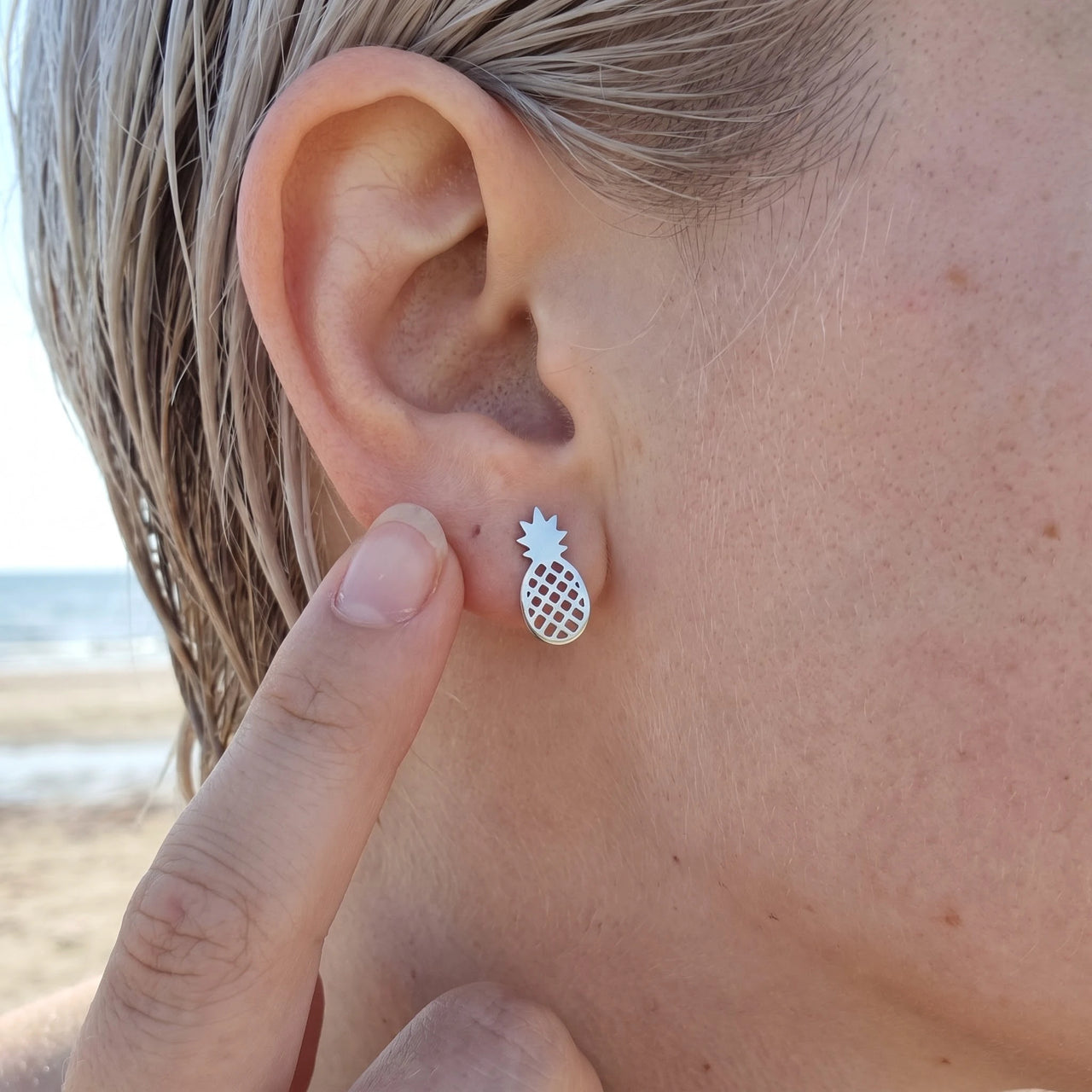 Summer jewellery — worn, real size, silver | SKU: 437186-silver-plated