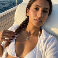 Thumbnail for Woman on a yacht wearing the gold necklace | SKU: 8050907-gold