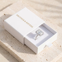 Thumbnail for Emerald cut engagement ring — in the gift box, silver | SKU: 1969566-4.5-silver