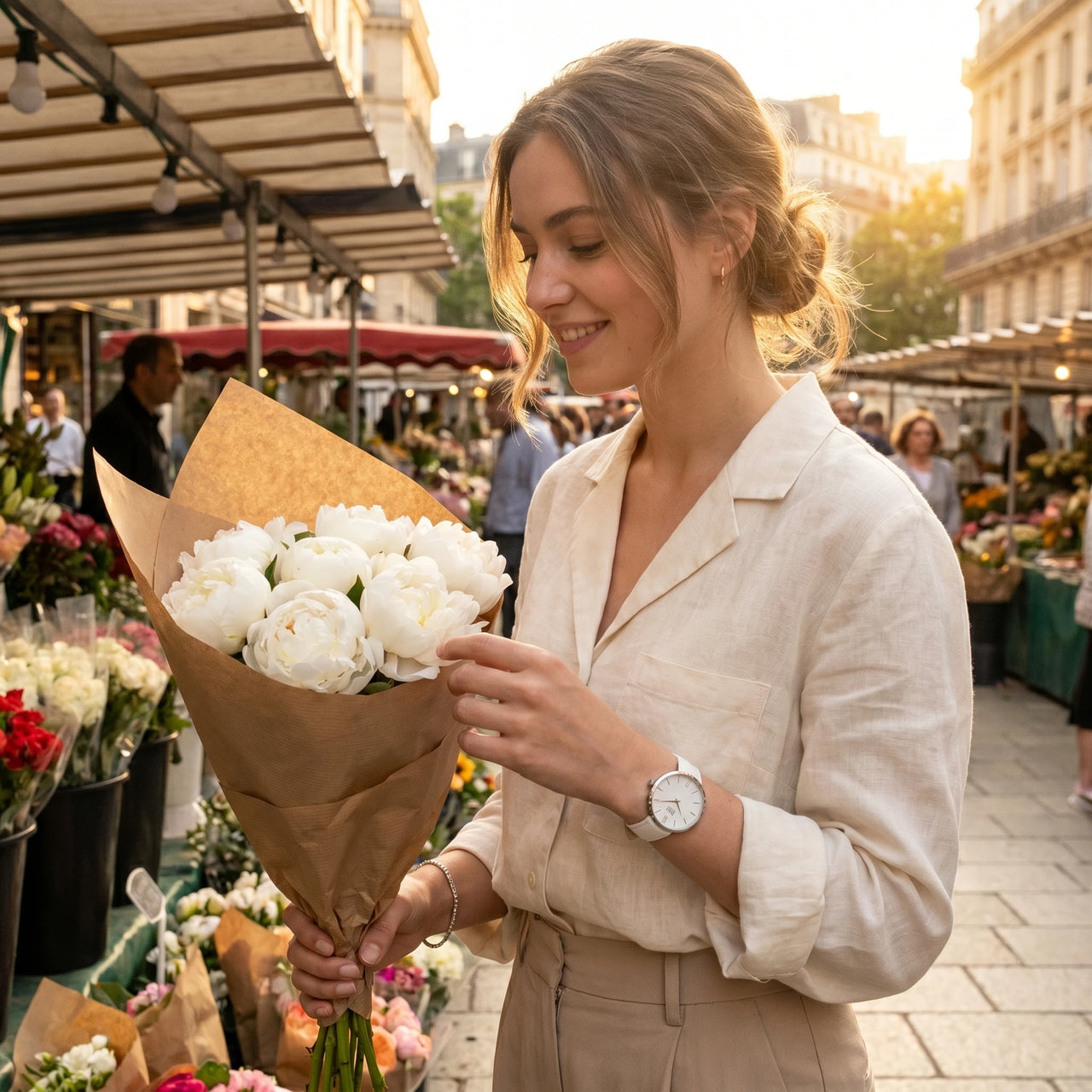 White Purity flower market — lug-less round case